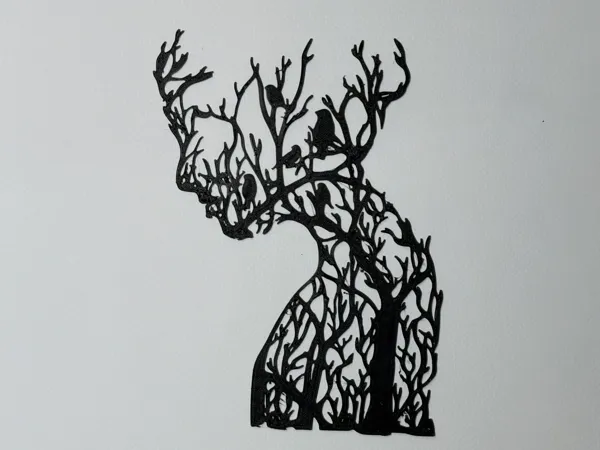 Silhouette de fillette-arbre — déco murale