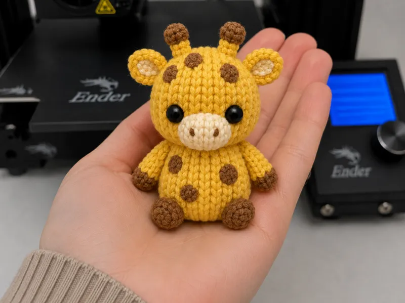 Cute Knitted Giraffe Figure