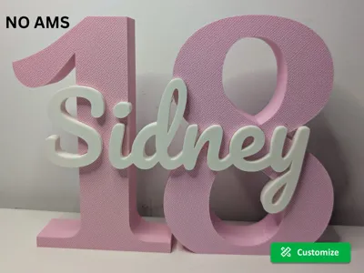 Custom Name & Number Stand - Birthday / Date Sign