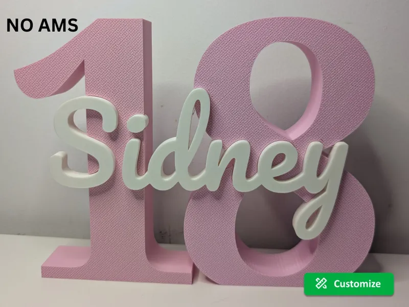 Custom Name & Number Stand - Birthday / Date Sign