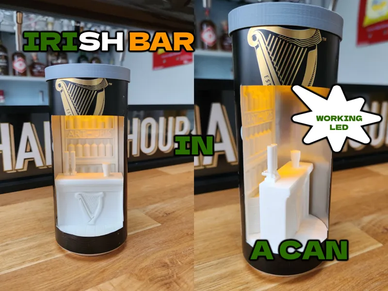 Irish Bar in A Can With Working LED