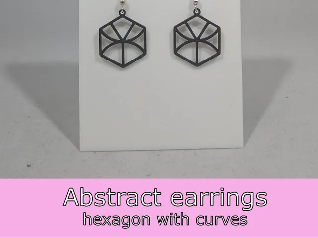 Abstract earrings - hexagon with curves