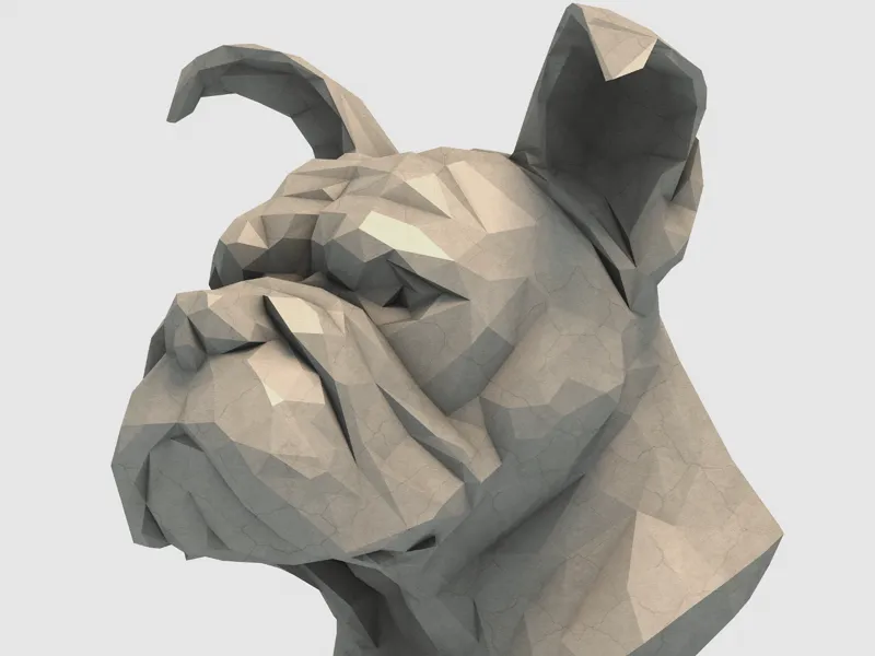 Bulldog Head Low Poly