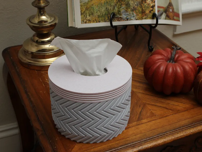 Tissue Box Cover - Arrow Pattern Cylinder