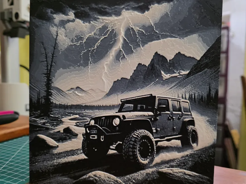 Out Run The Storm Jeep HueForge V2