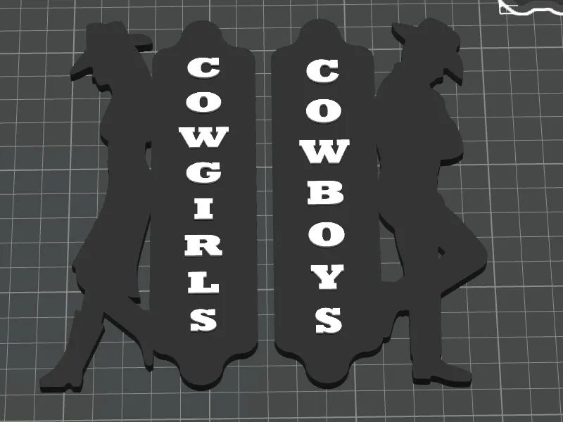 Toilet sign Cowboy and Cowgirl