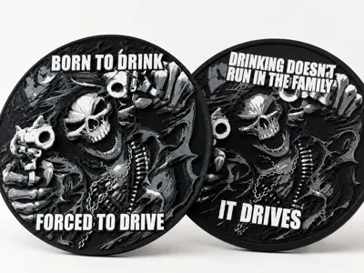 Funny skeleton drink coaster Set