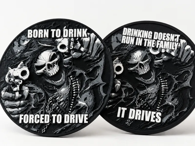 Funny skeleton drink coaster Set