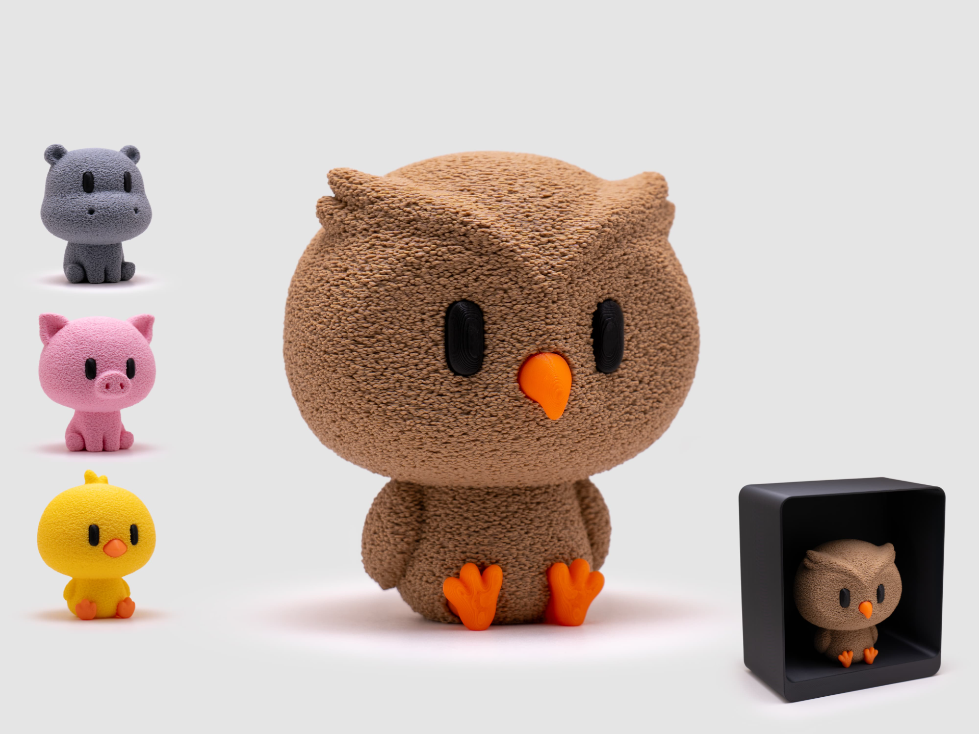 Owl Figurine & Stand | No AMS | Fuzzy Skin