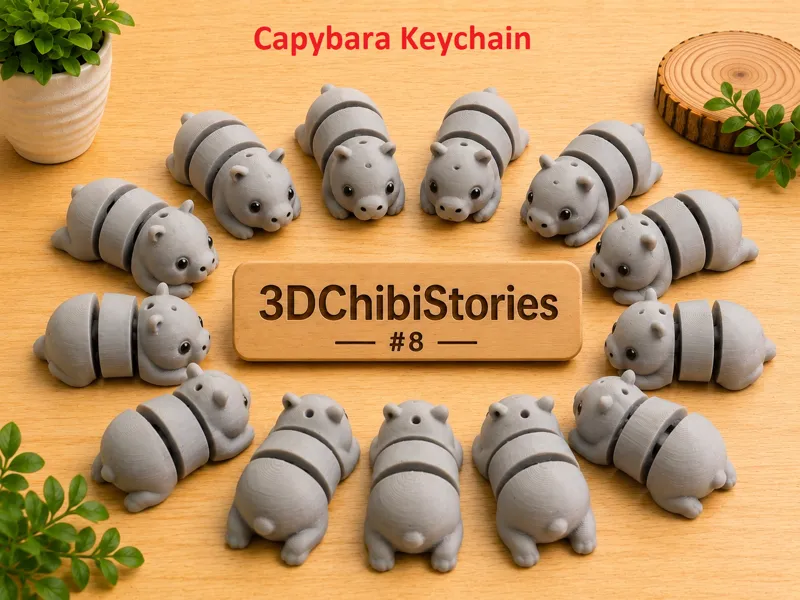 Cute Flexi Capybara Keychain | Minimal Support