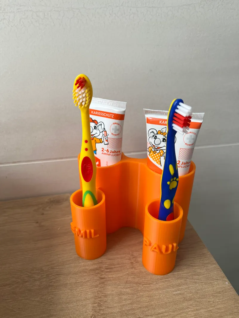Toothbrush and toothpaste holder