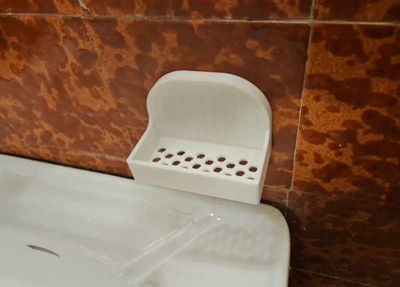 Soap holder - minimalist, water drain clean design