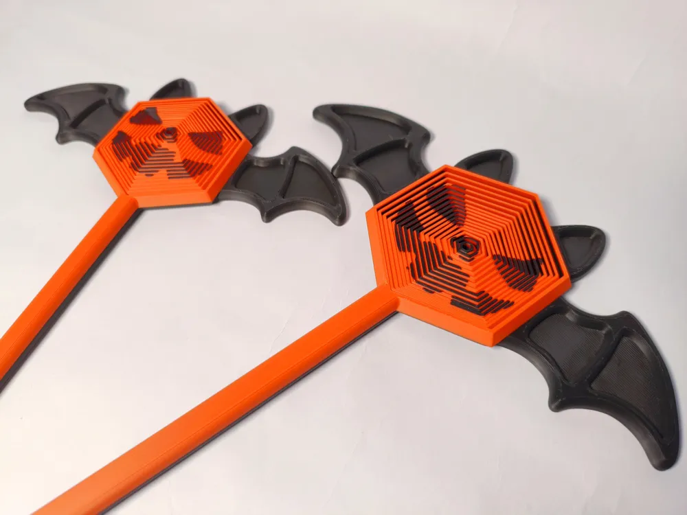 Halloween Bat Pumpkin Face - Fidget Sound Prop Stick - Free 3D Print ...