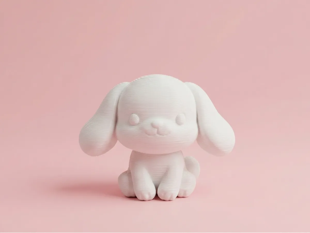 Cute Puppy Sitting – Kawaii Dog Figurine - Free 3D Print Model - MakerWorld