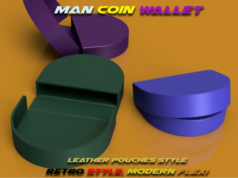 Retro style Man coin wallet