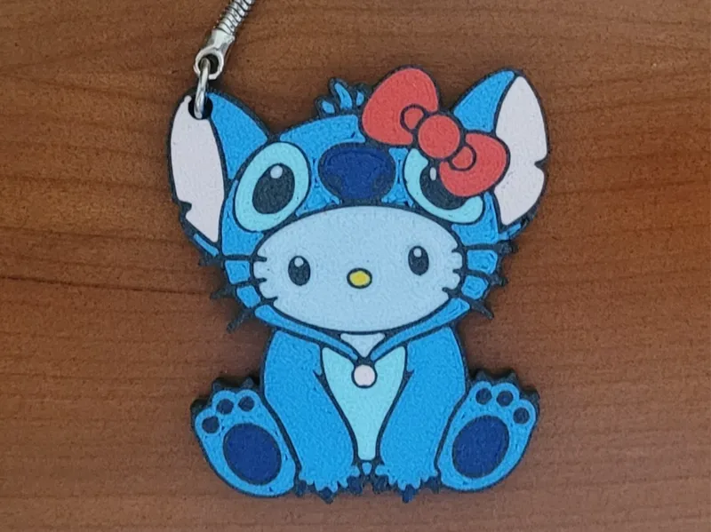 Hello Kitty Stitch Keychain Same layer