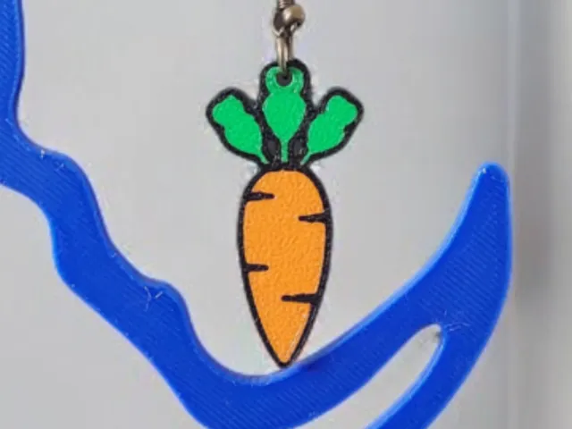 Easter Carrot Multicolor Earrings