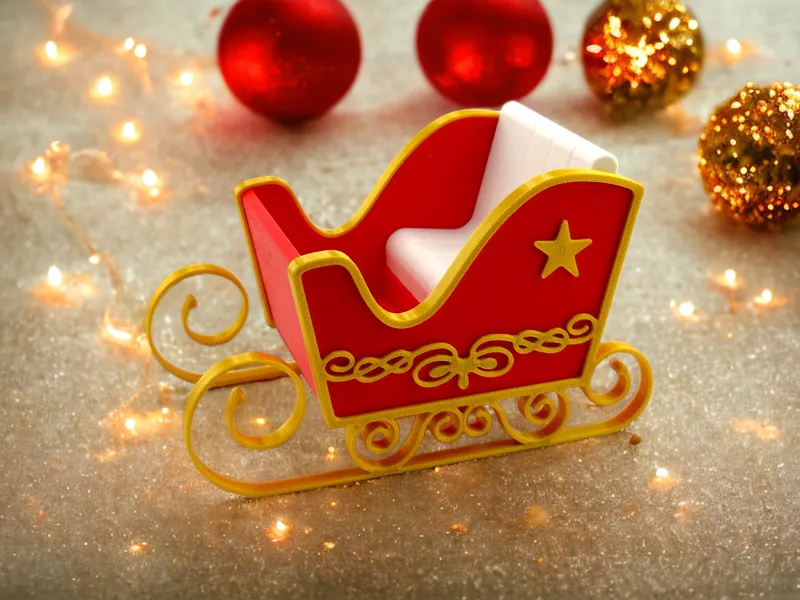 CHRISTMAS SANTA'S SLEIGH - NO SUPPORTS NEEDED - COMMERCIAL LICENSE