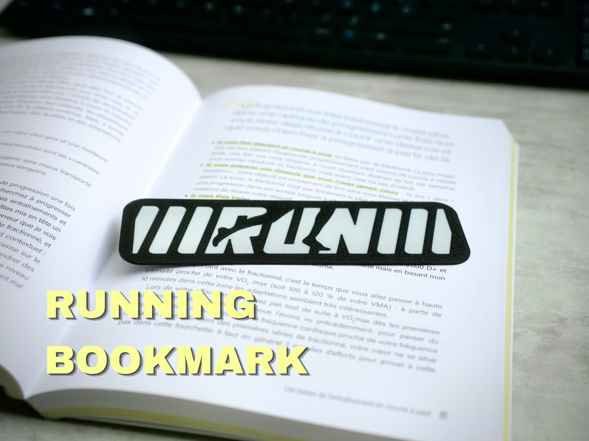 Marque-page Running "RUN" Minimaliste & Dynamique