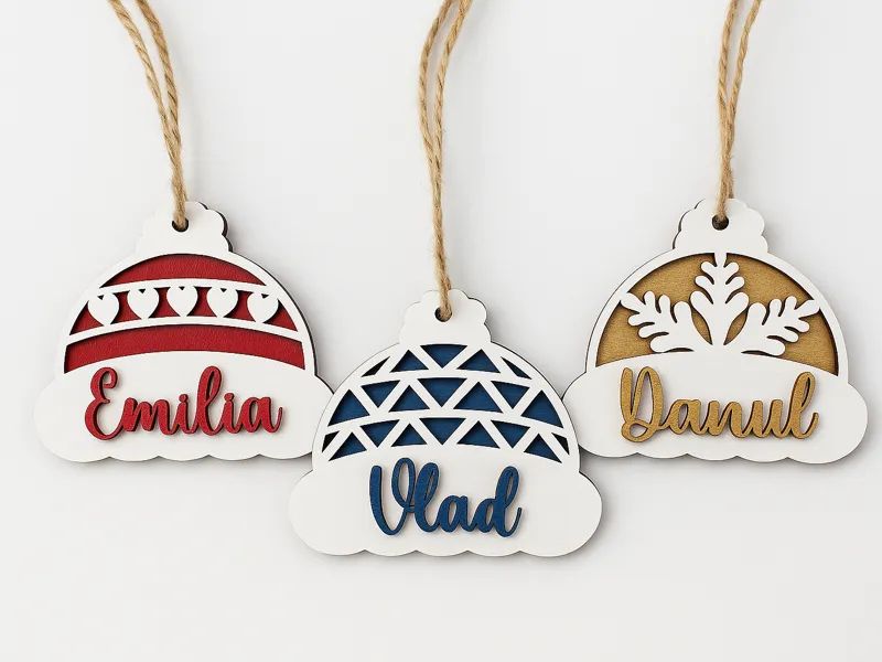 Customizable Christmas Hat Ornaments - Keychain