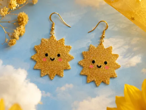 Pendientes: Smiling sun earrings — referencia de MakerWorld