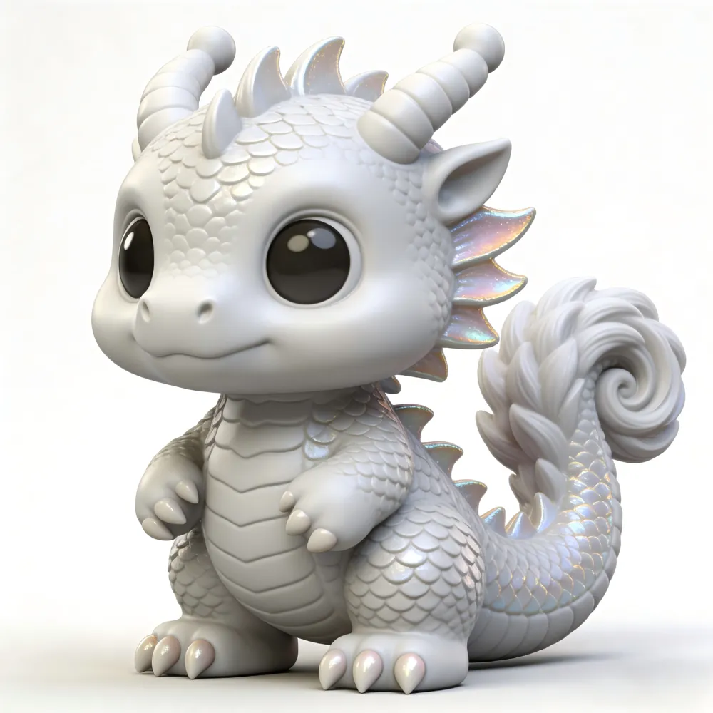 Cute Little White Dragon - Free 3D Print Model - MakerWorld