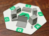 With pins for adding miniatures to the tile