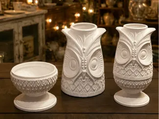 Antique Viking style Owl Fairy Tea Light