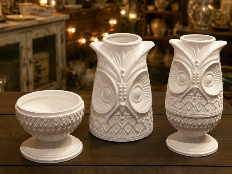 Antique Viking style Owl Fairy Tea Light