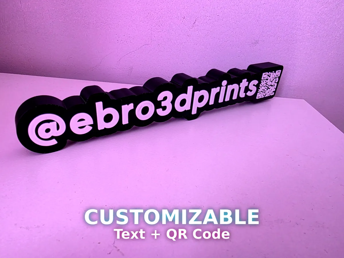 Custom 3D Sign with Text + QR Code - Free 3D Print Model - MakerWorld