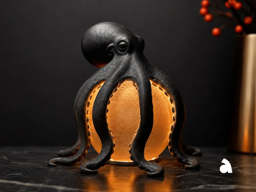 Octopus LED Table Lamp - Home - PLA - 3D printed product