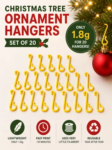 Accesorio para filamento: Christmas Tree Ornament Hangers — vista de referencia 2