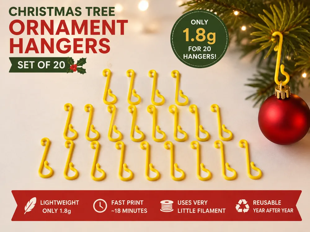 Accesorio para filamento: Christmas Tree Ornament Hangers. Referencia del modelo original.
