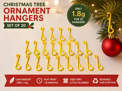 Accesorio para filamento: Christmas Tree Ornament Hangers — referencia de MakerWorld