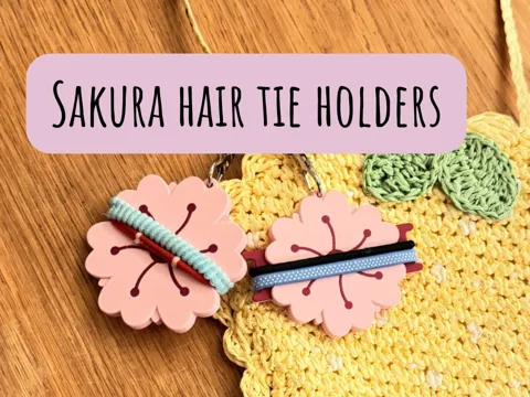 Accesorio para sujetar ligas de cabello: Sakura / Cherry Blossom Hair Tie Holder — referencia de MakerWorld