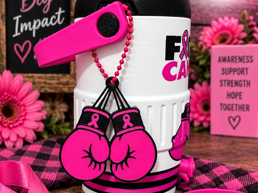 Fight Cancer Boxing Gloves Keychain - 1