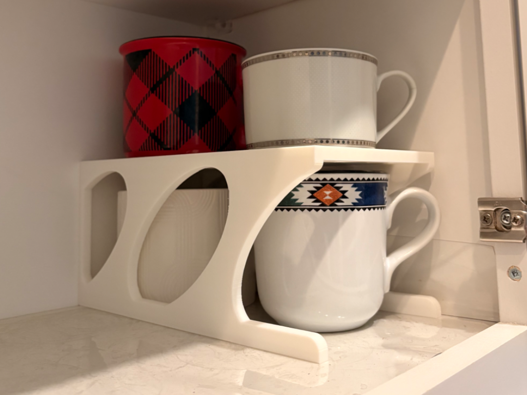 Cup/Mug Shelf for Coffee Cups, Without Supports