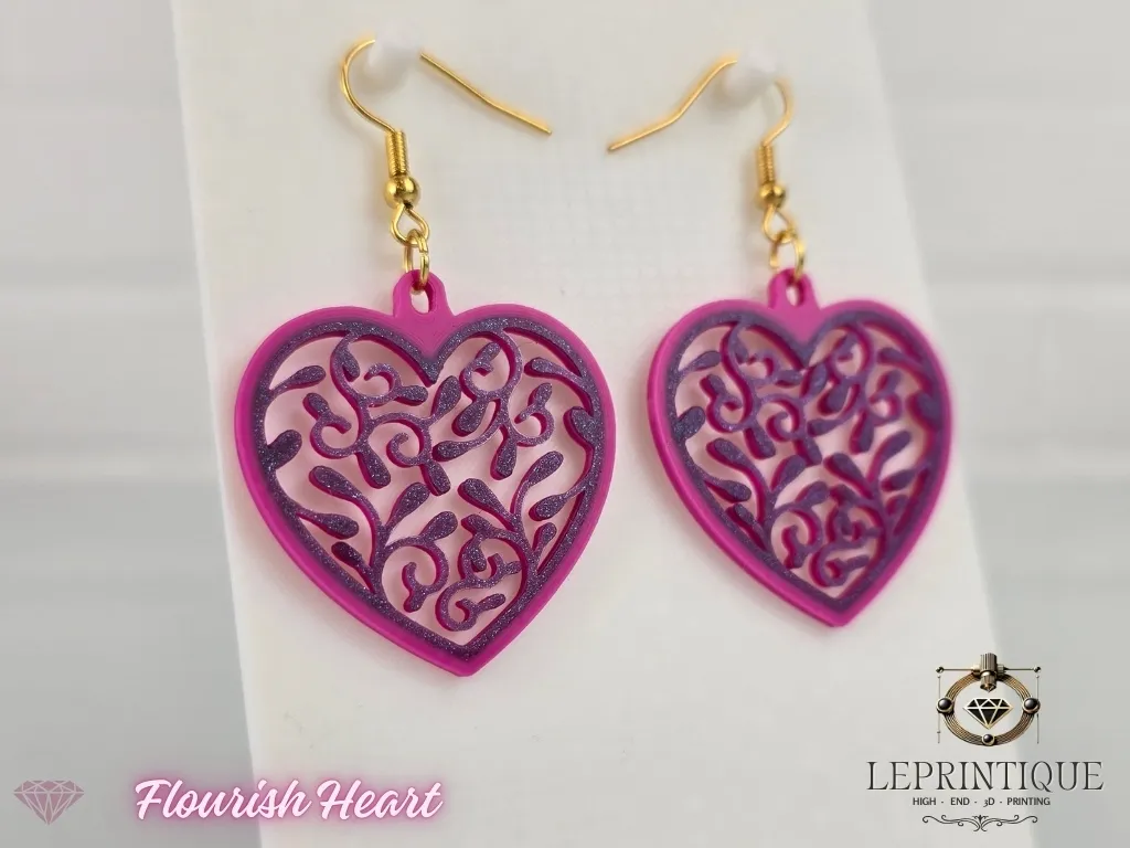 Flourish Heart – Herz-Ohrringe elegant view 3