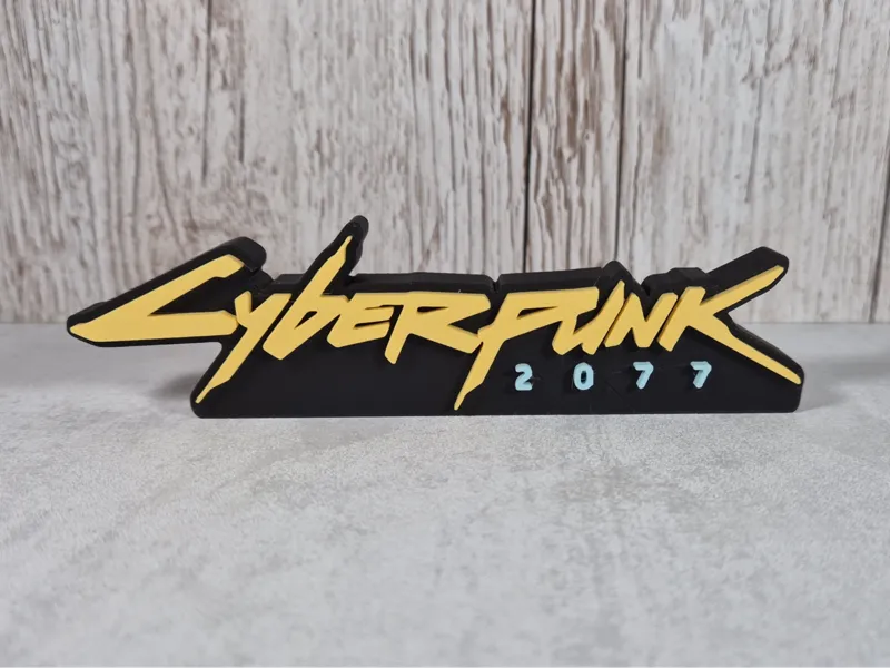 Cyberpunk Desk Sign – Futuristic Game Logo