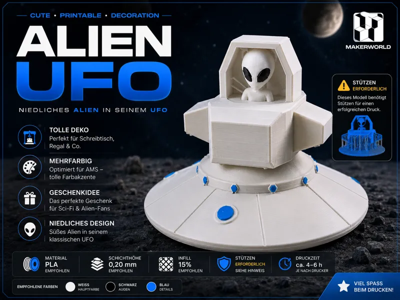 Alien UFO – Cute Sci-Fi Decoration