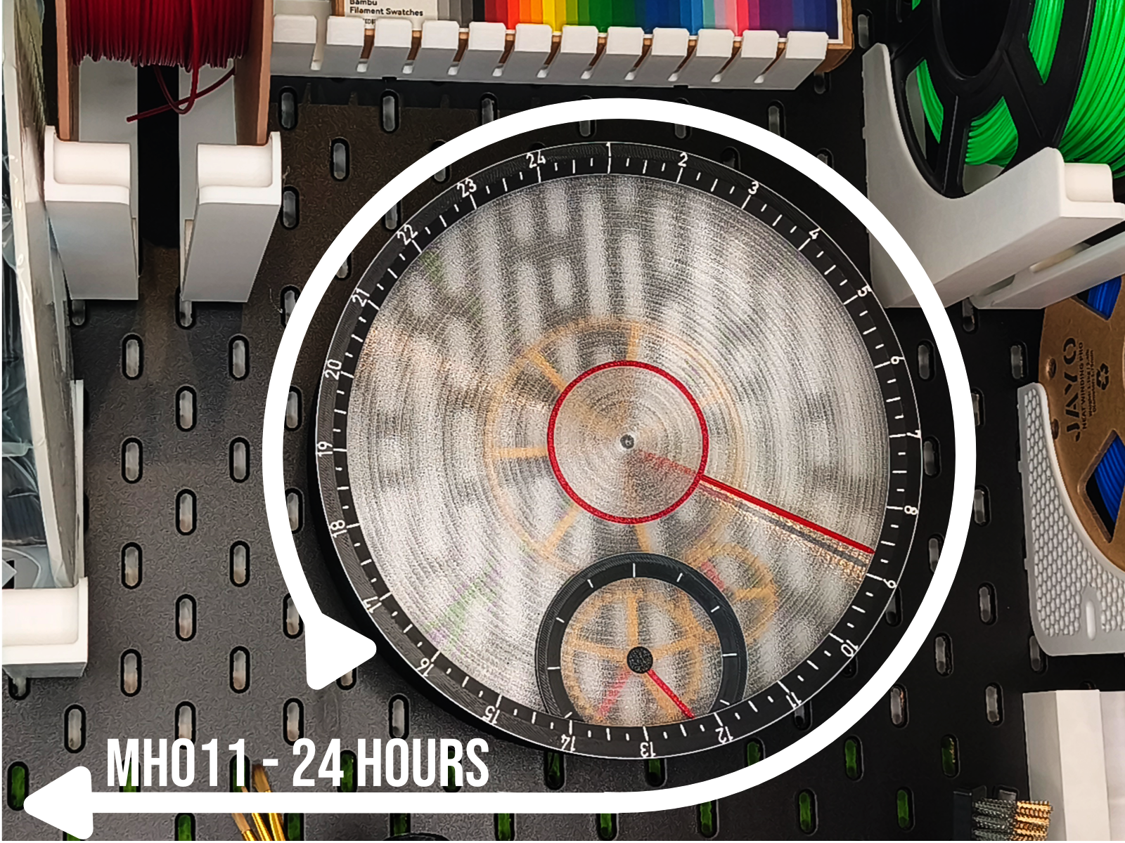 ChronoCycle24 - Visible Gear 24H Wall Clock