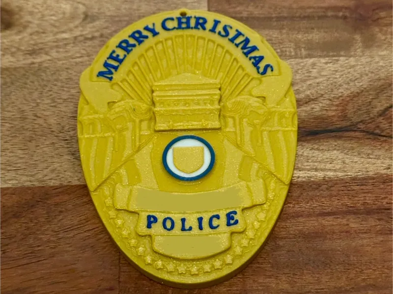 Police Badge Christmas Ornament 