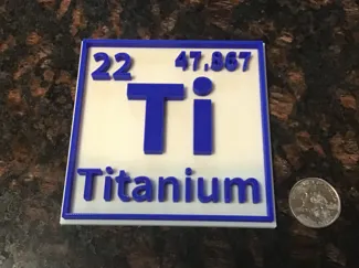 Titanium periodic table sign