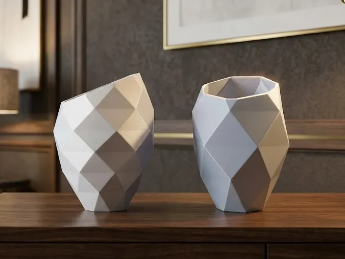Modern Geometric Slanted Vase Set