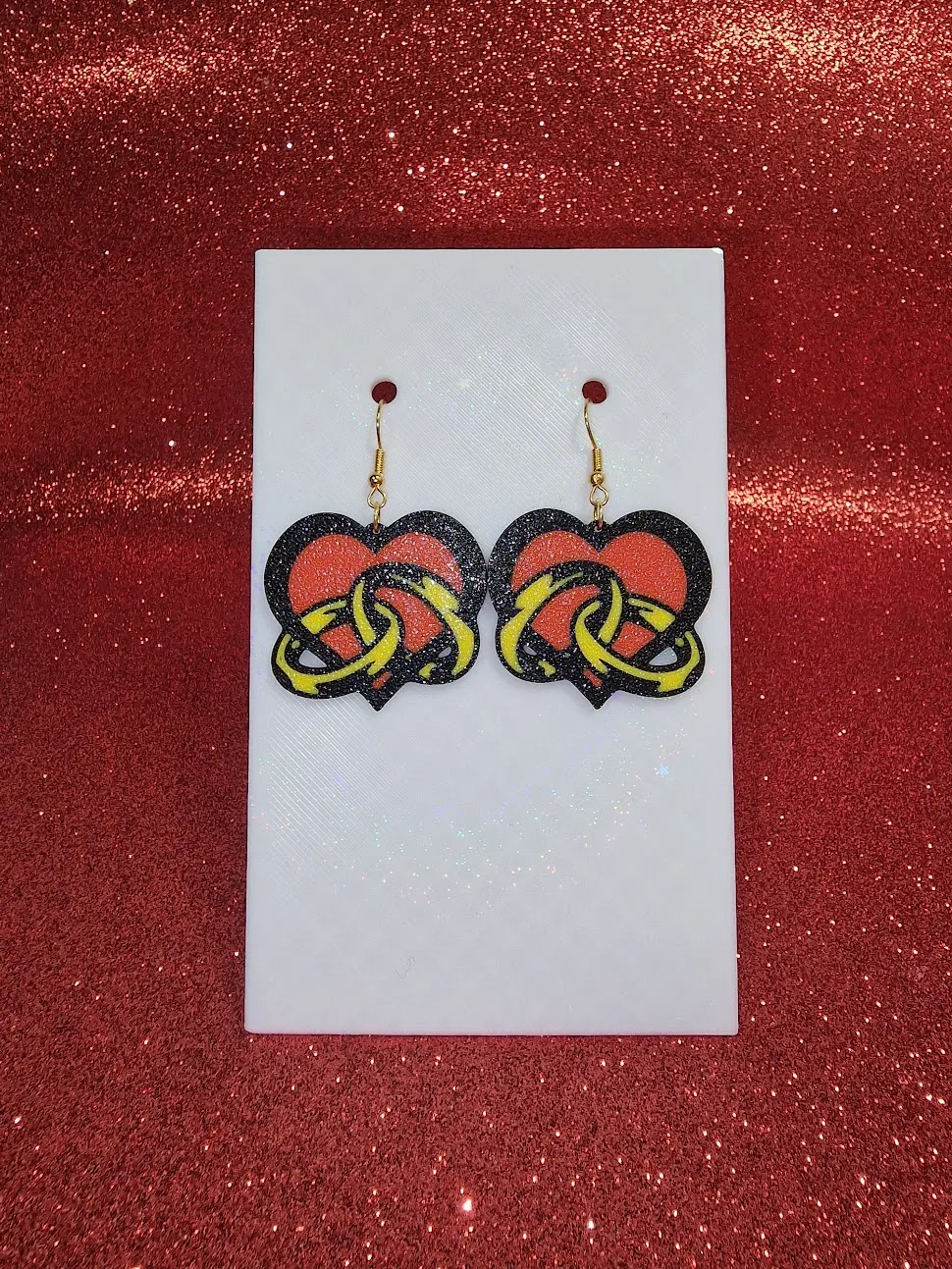 Love rings earrings view 2