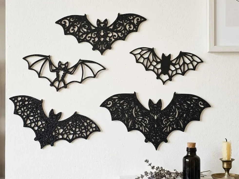 Cuadro decorativo en 3D: Filigree Bat Wall Art. Referencia del modelo original.