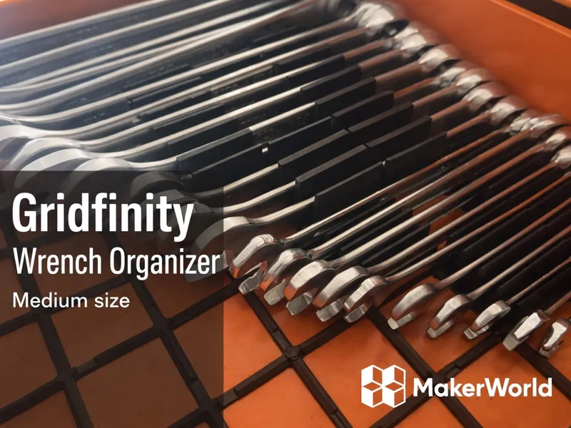Gridfinity, Wrench Organizer, Medium Size