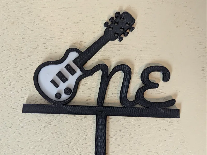 "One" First Birthday Guitar Sign