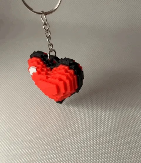 Pixel Heart Keychain view 4