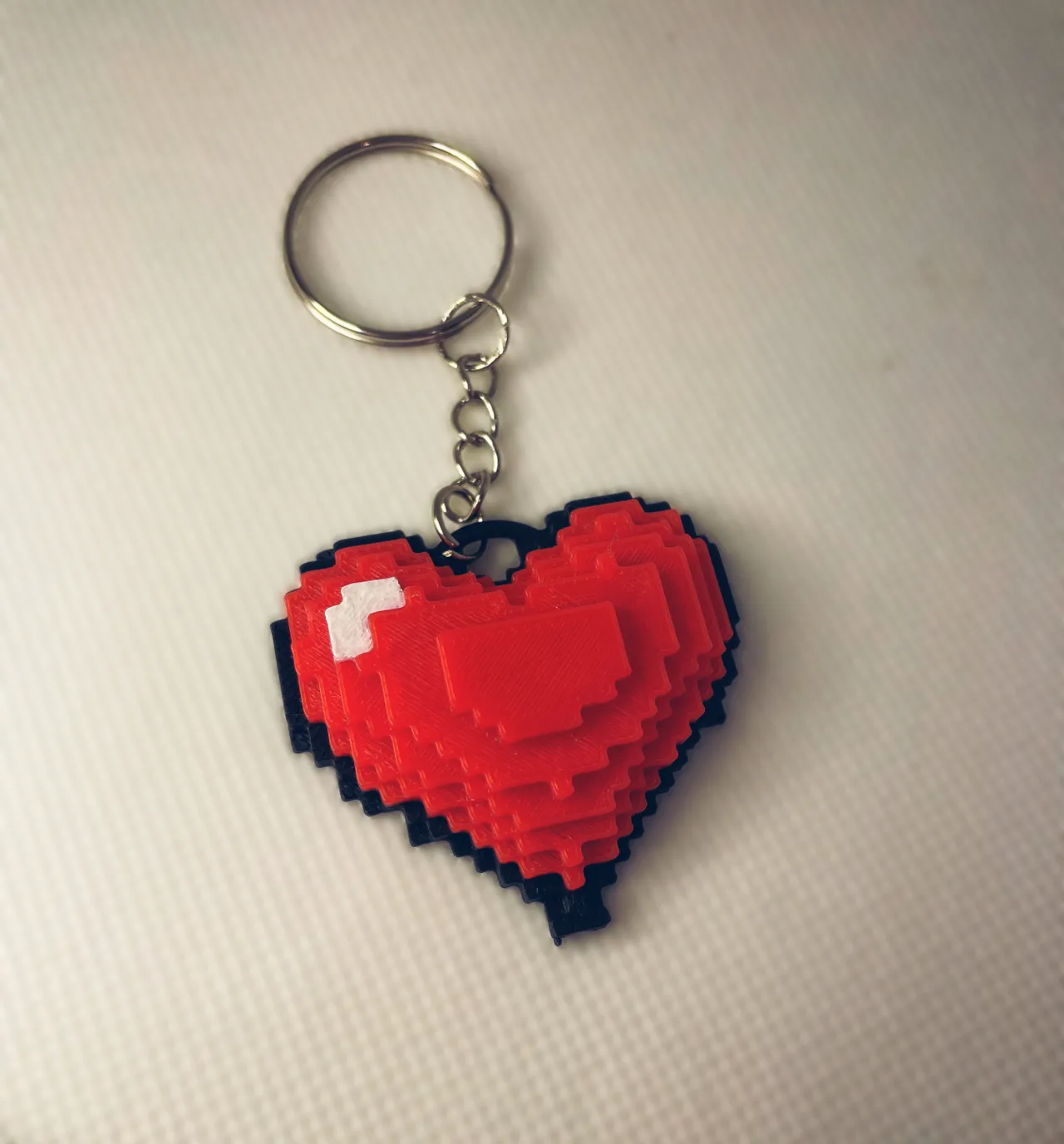 Pixel Heart Keychain view 2